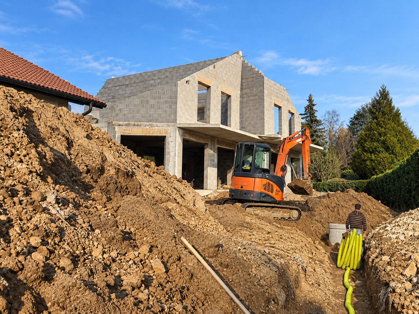 Construction d'une maison individuelle : gros œuvre et terrassement par IKRA